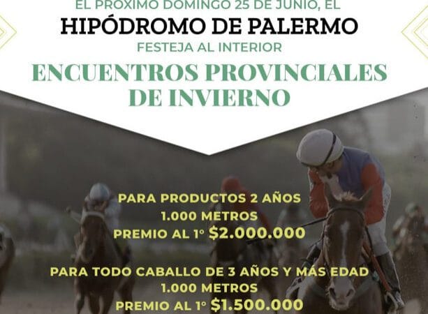 Ya se encuentra abierta la inscripción para los Encuentros Provinciales de Invierno del 25 de junio en el Hipódromo de Palermo