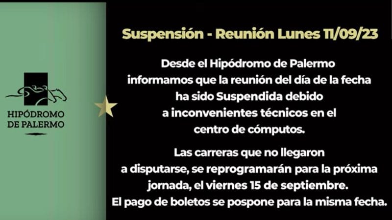 Suspensión – Reunión Lunes 11/09/23