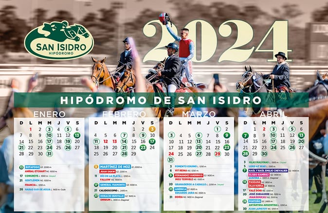 Calendario de Carreras 2024 para el Hipódromo de San Isidro