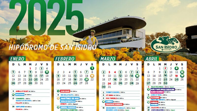 Calendario de Carreras del Hipódromo de San Isidro