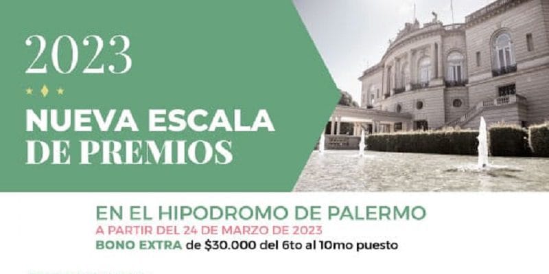 Aumento de hasta 40% en la ESCALA DE PREMIOS del Hipódromo de Palermo