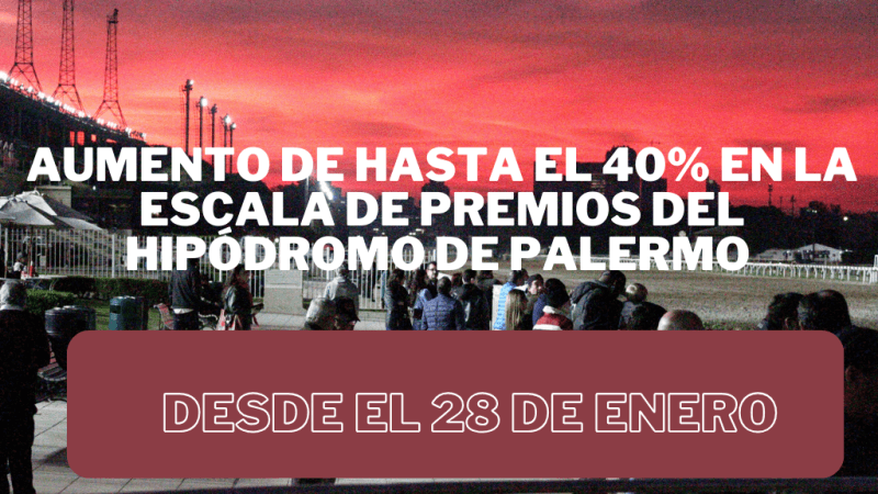 Aumento de hasta el 40% en la Escala de Premios del Hipódromo de Palermo