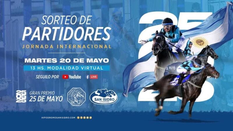 Orden de largada para los grandes premios del 25 de mayo en el Hipódromo de San Isidro