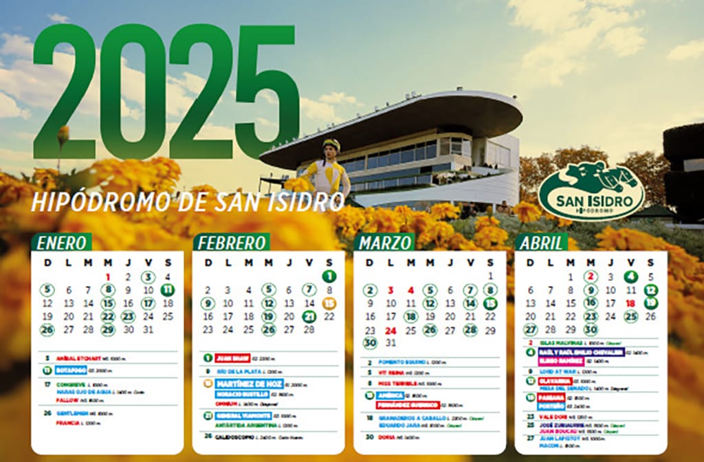 Calendario de Carreras del Hipódromo de San Isidro